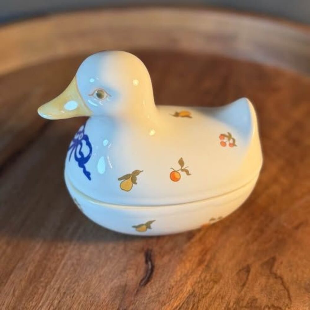 Vintage Ceramic Duck Trinket Box~Prestige Place Provence Collection